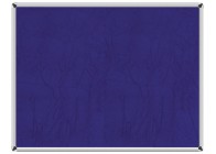Panou de pluta cu rama de aluminiu si invelis textil bleumarin 120 x 300 cm